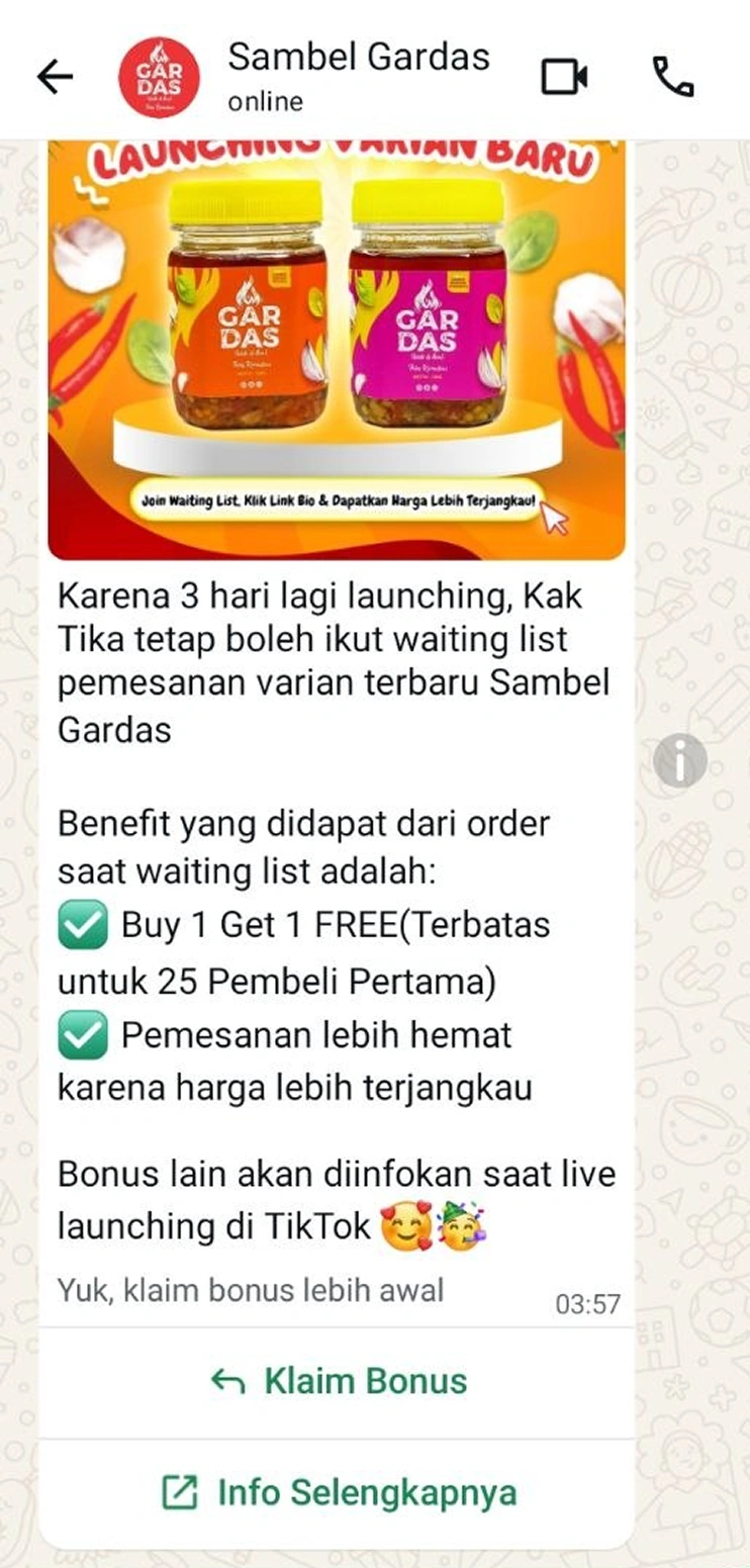 Kirim Pesan Tombol dengan Tombol di WhatsApp
