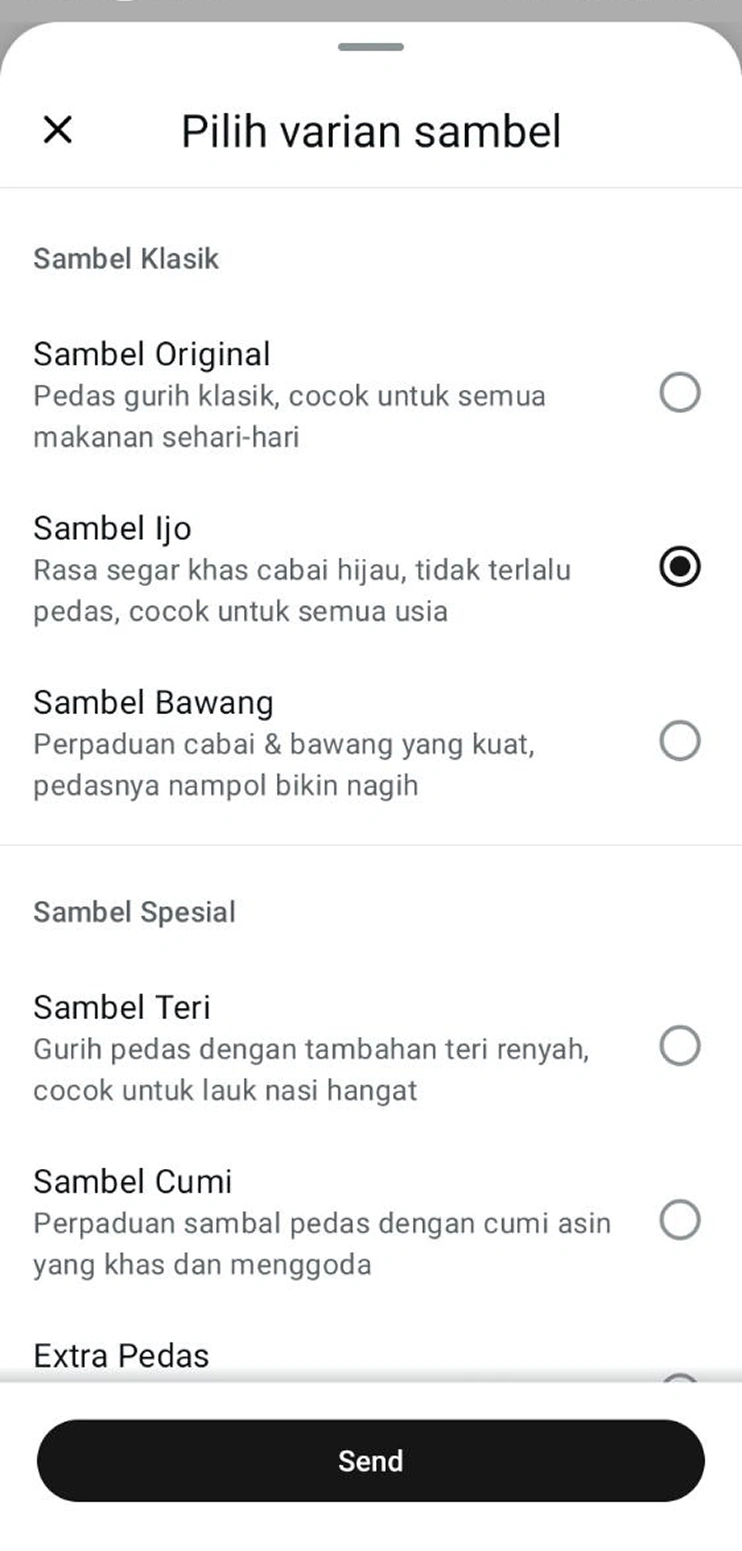 Pilihan Varian Sambel Gardas